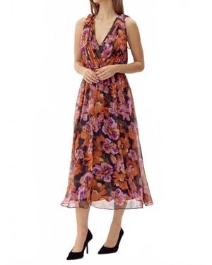 Adelyn Rae Vianka Tie Shoulder Midi Dress - Red