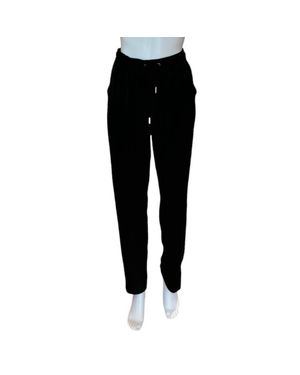 Amanda Maria Vera Satin Jogger Pants - Black