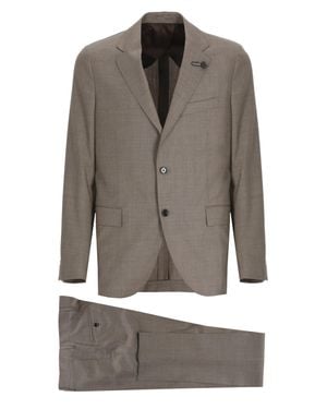 Lardini Wool Lapel Pin Suit - Gray