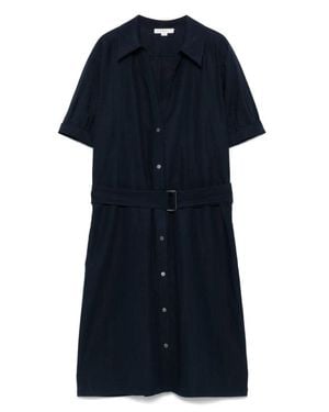 Vince Cuffed S/S Belted Shirt Dress - Blue