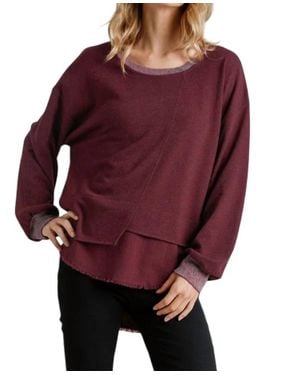 Umgee Layered Frayed Hem Top