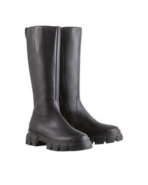 Högl James Minimalist Chunky Sole Zipper Leather Boots - Black