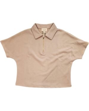 P.Cill Millie Zip Up Top - Natural