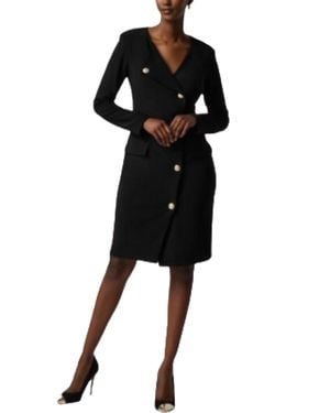 Joseph Ribkoff Asymmetrical Silky Knit Blazer Dress - Black