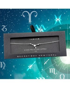Fashnzfab Secret Box _ Sterling Dipped Cz Cancer Zodiac Sign Charm Bracelet - Blue