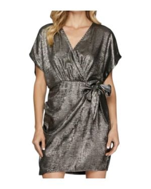 She + Sky Dolman Metallic Dress - Gray