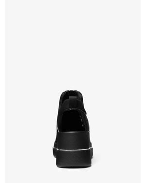Michael Kors Michael Kors Emmy Stretch Knit Zip Wedge Sneaker - Black