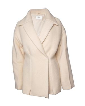 The Row Azzedina Wool Jacket With Hidden Closure - Natural