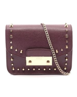 Furla Julia Leather Shoulder Bag - Purple