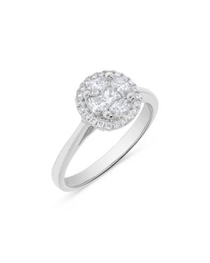 H.J. Namdar H. J. Namdar 0.5 Ct Tw Marquise And Princess Diamond Cluster Ring 14K Natural Diamonds Size 6 - White