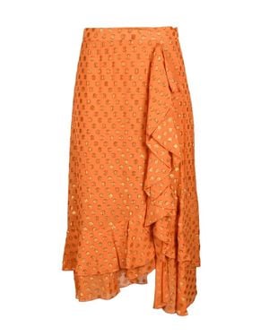 L'Autre Chose Viscose Skirt - Orange