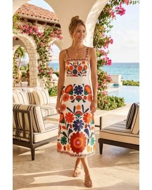 Sundayup Bella Floral Sleeveless Midi Dress - Multicolor