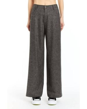 Drew Amyra High-Rise Trouser Pants - Gray