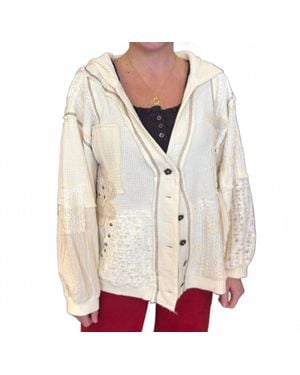 Pol Caroline Textured Button Cardigan - Natural