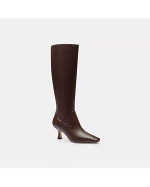 COACH Kitten Heel Tall Boot - Brown