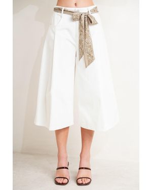TRUEDAMES Marbella Moment Woven Culotte Pants - White