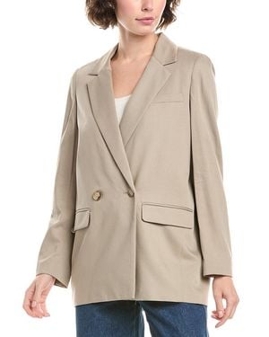 Madewell Caldwell Double-Breasted Linen-Blend Blazer - Natural
