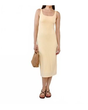 Bella Dahl Square Neck Fitted Midi Dress - Natural