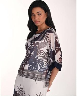 FRANK LYMAN Floral Embroidered Pullover Top - Multicolor