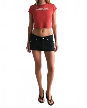 Abrand Jeans Babygirl Rib Cropped Tee - Red