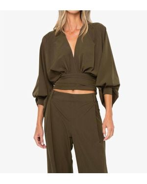 JBQ Eleonor Three-Quarter Sleeve Top - Green