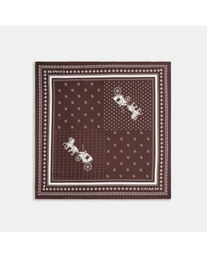 COACH Horse And Carriage Dot Print Silk Bandana - Brown