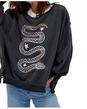 Free People Graphic Camden Pullover - Gray
