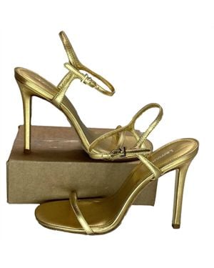 Larroude Venus Stiletto Patent Leather Heel Sandals - Green