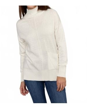 Alison Sheri Pocket Detail Knit Sweater - White