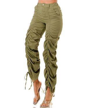 Love Highlight Ruched Pants - Green