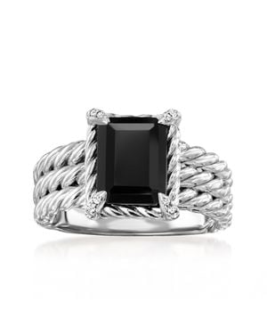 Ross-Simons Onyx 3-Row Ring With Topaz - Black