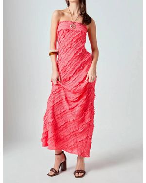 2.7 August Apparel Juliette Ruffled Maxi Dress - Red