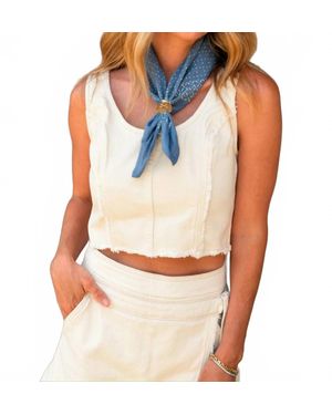 Habitual Frayed Crop Top - Blue
