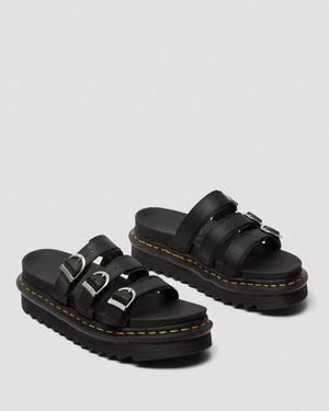 Dr. Martens Blaire 25456001 Sandals Leather Platform Slide Gal1482 - Black