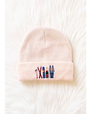 Panache Ski Embroidered Knit Beanie - Pink