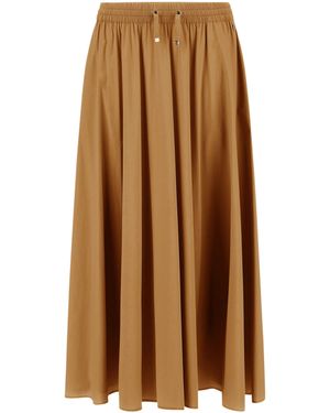 Herno Camel-Colored Skirt With Elastic Waistband And Flowing Silhouette - Brown