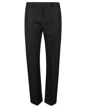 KHAITE Tailored Straight-Leg Pants With Structured Waistband - Black