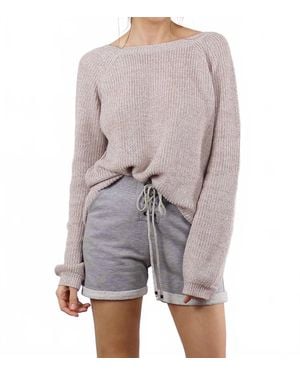 Fate Malibu Criss Cross Style Back Sweater - Gray