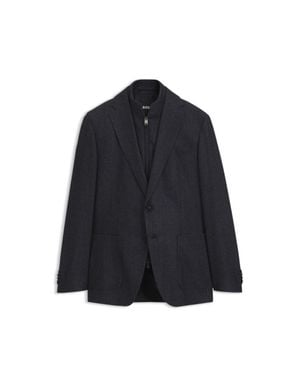 BOSS Slim-Fit Jacket With Zip-Up Inner - Blue