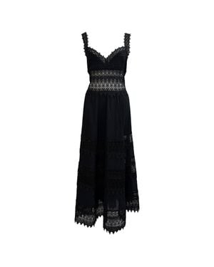 Charo Ruiz Sophia Lace-Accent Maxi Dress - Black