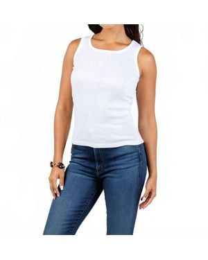 Goldie Cotton Variegated Rib Tank - Blue