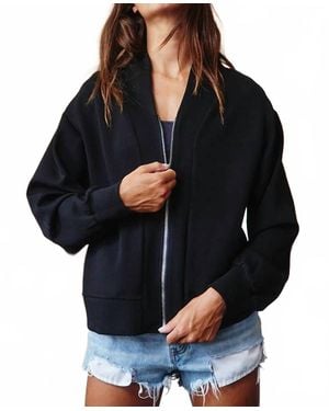 Bucketlist Scuba Zip Front Sweatshirt - Blue