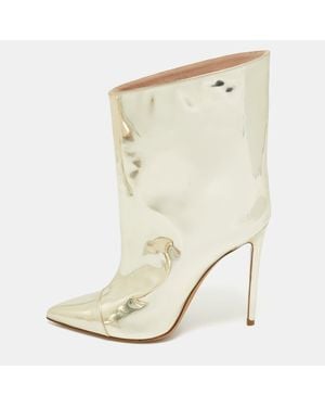 Alexandre Vauthier Synthetic Leather Mid Calf Boots - Natural