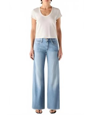 Amo Denim Regina Mid Rise Wide Leg Jeans - Blue