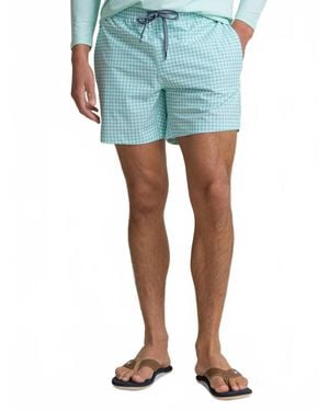 Southern Tide Pelican Bay Gingham Maritime Swim Trunk - Blue