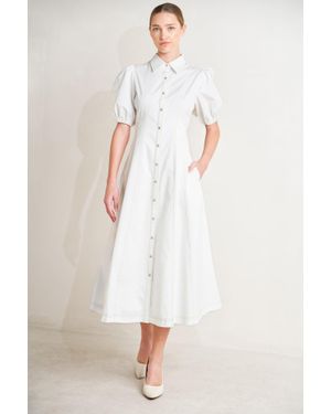 TRUEDAMES Sweet Sophistication Woven Midi Dress - White