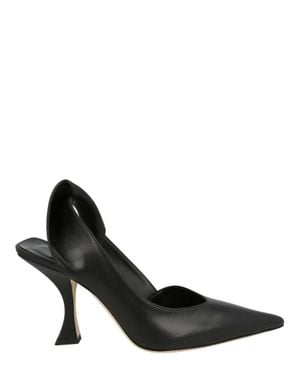 BY FAR Yasha Leather Slingback Pumps - Black