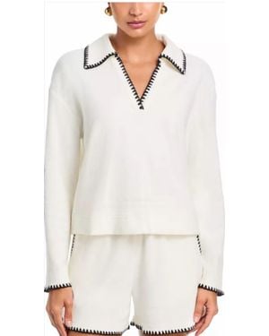 Rails Cati Whipstitch Terry Polo - White