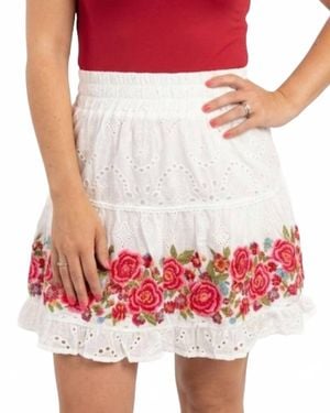 Savanna Jane Floral Embroidered Skirt