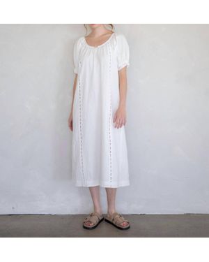 Things Between Gracie Eyelet Puff Sleeve Dress - White